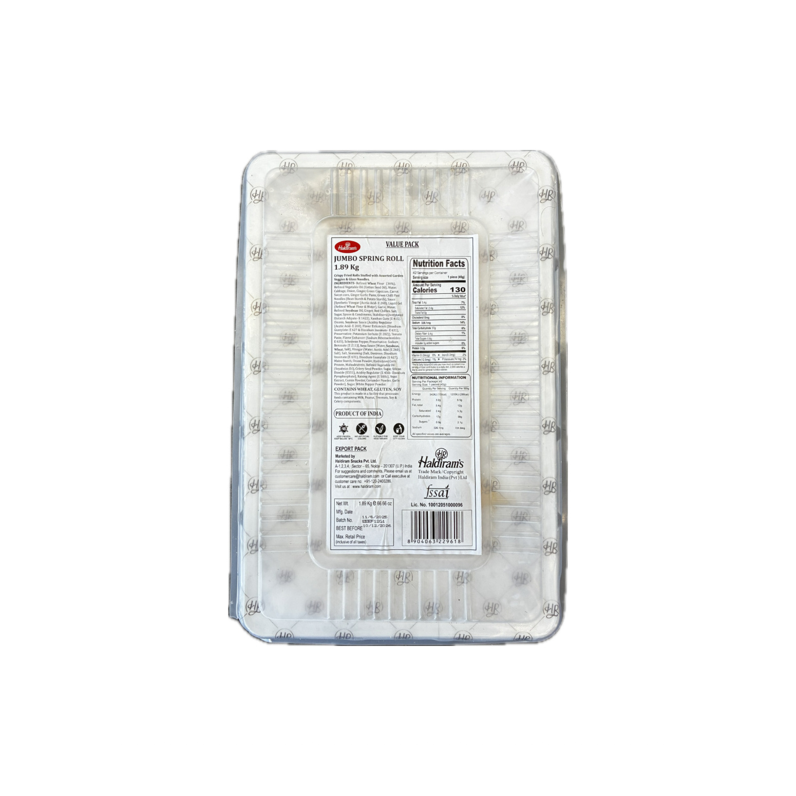 Haldiram's Frozen Jumbo Spring Rolls 1.89KG