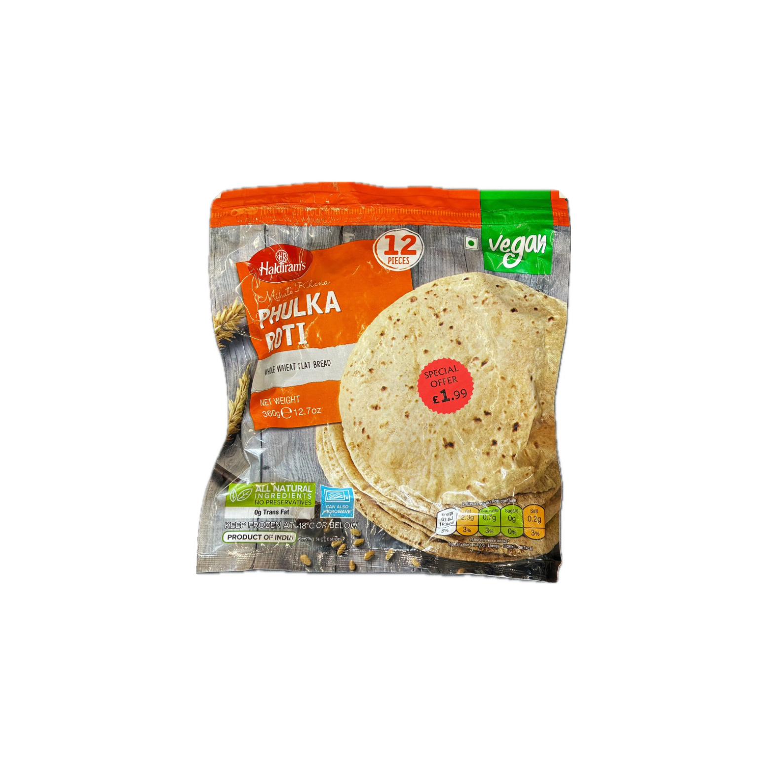 Haldiram's Frozen Phulka Roti Bogof 360G