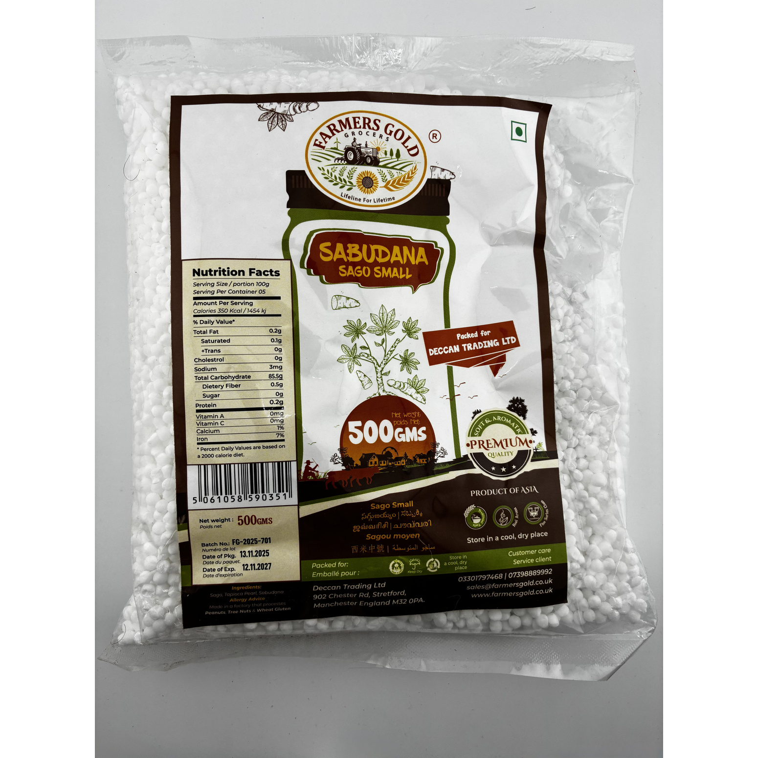 Farmers Gold Sago Seeds Small 500G