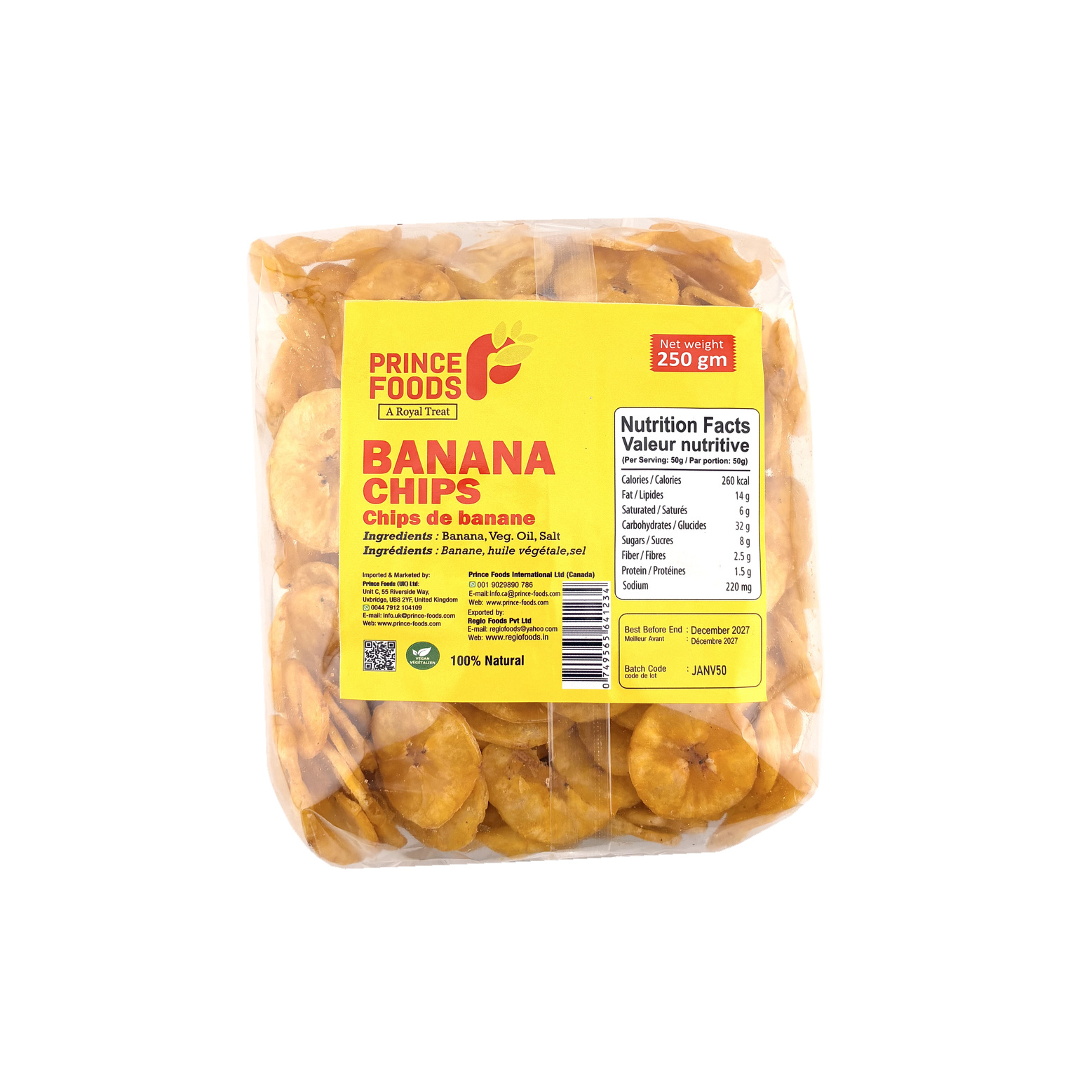Prince Foods Banana Chips Spicy 150G