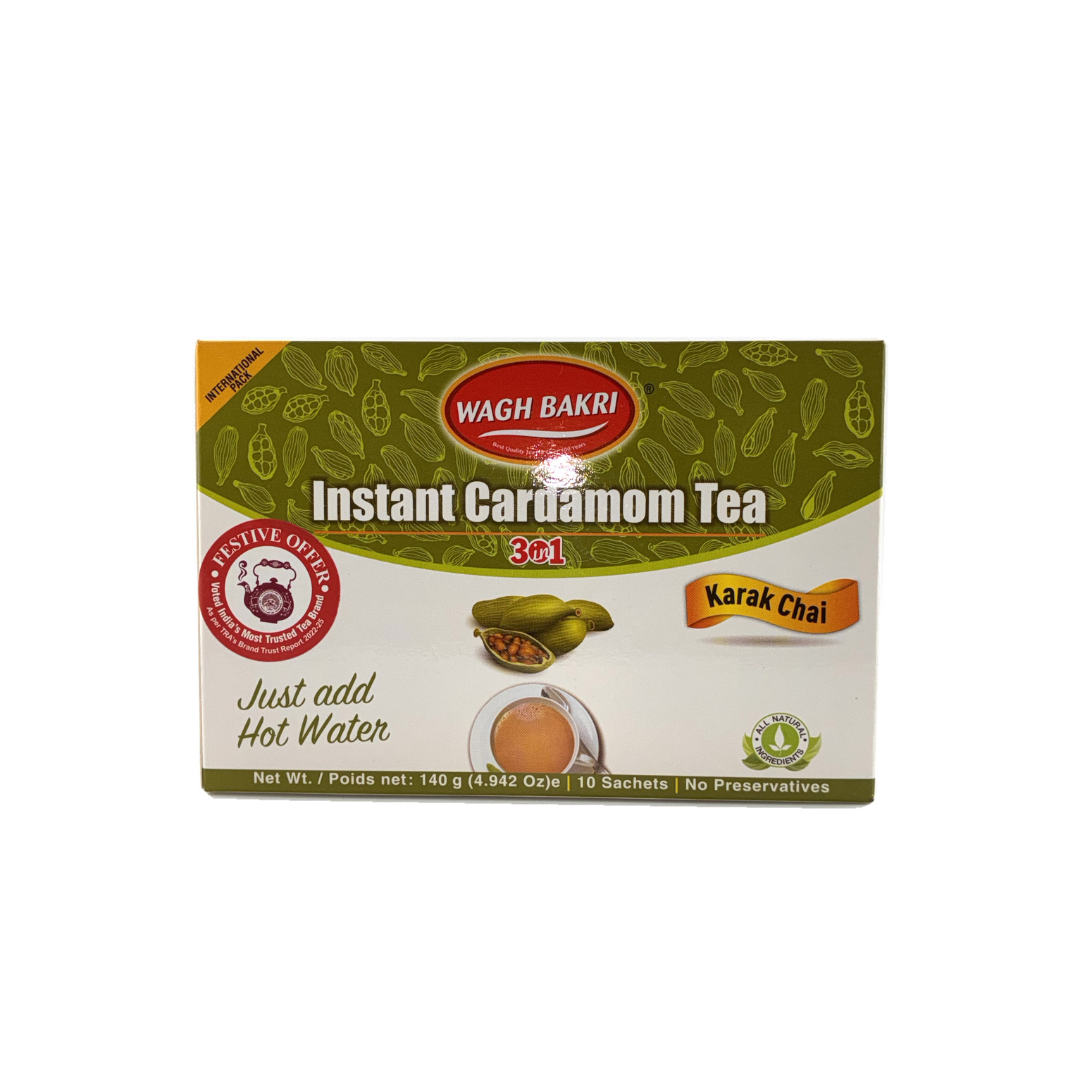 Wagh Bakri Instant Cardamom Tea 140G