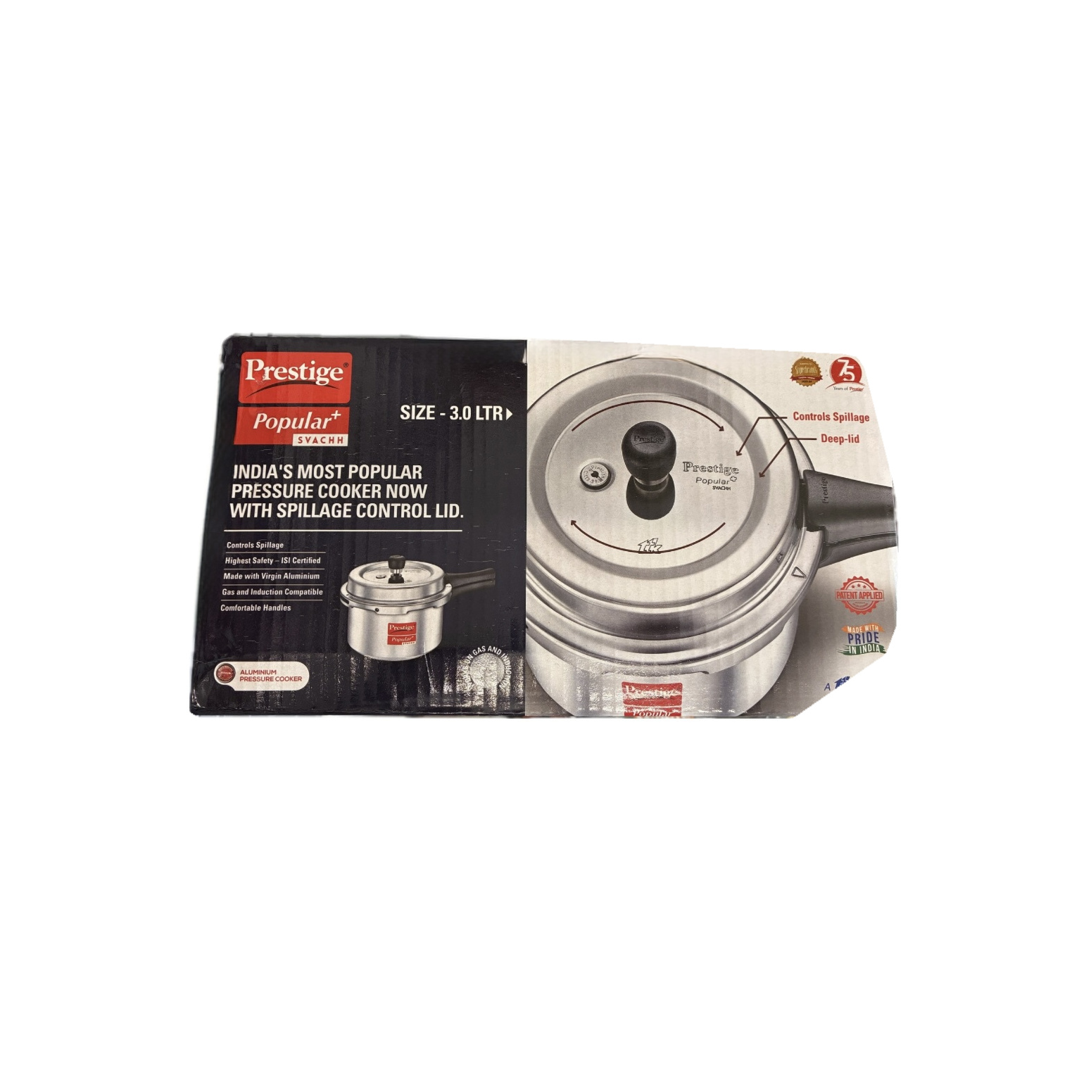 Prestige Popular Aluminum Pressure Cooker 3L