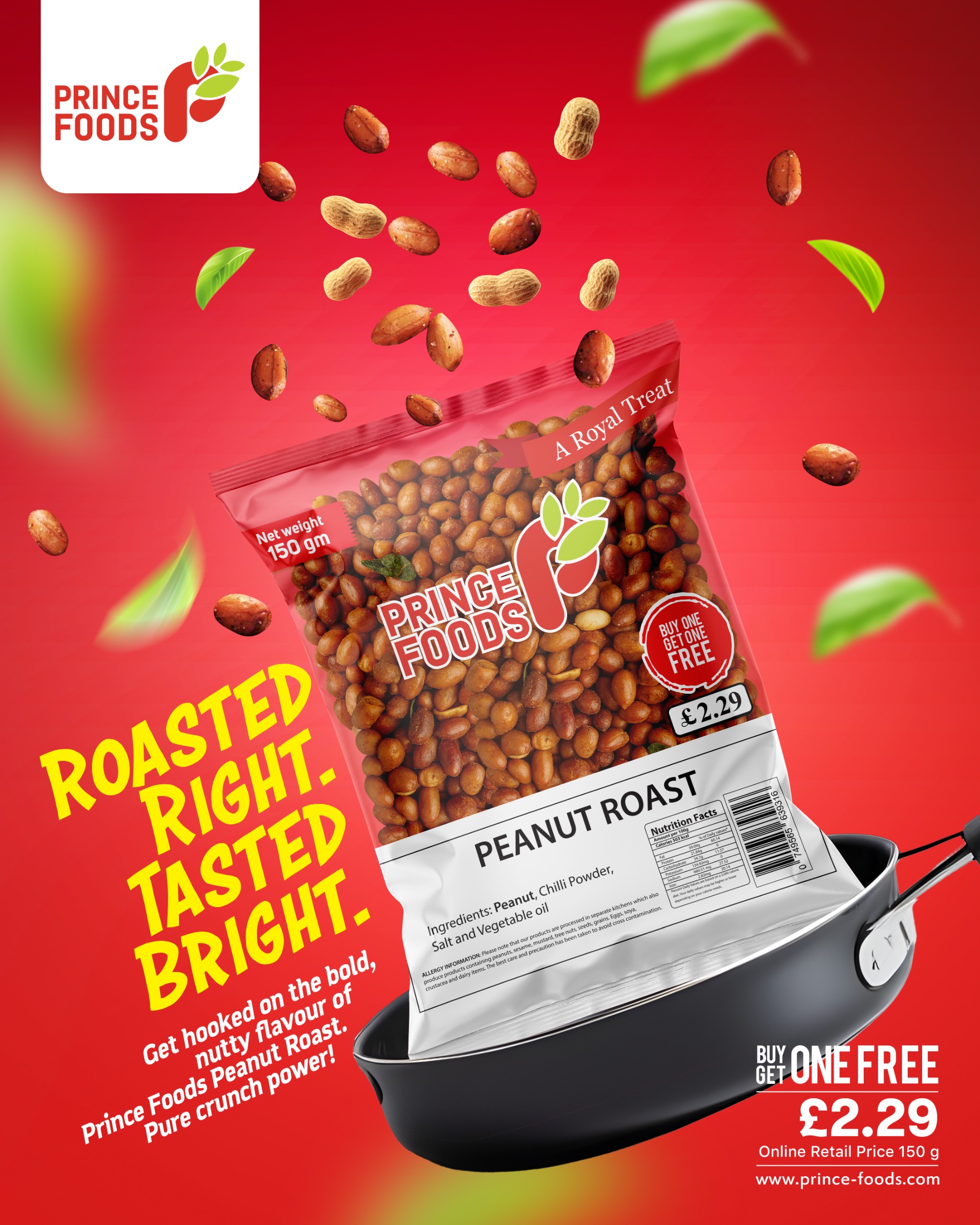 Prince Foods Peanut Roast Buy 1 Get 1 Free 150G
